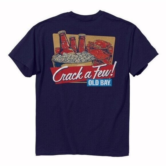 Old Bay Crabs & Beer Crack A Few Short Sleeve T-Shirt - NEW Fast Ship - Picture 1 of 6